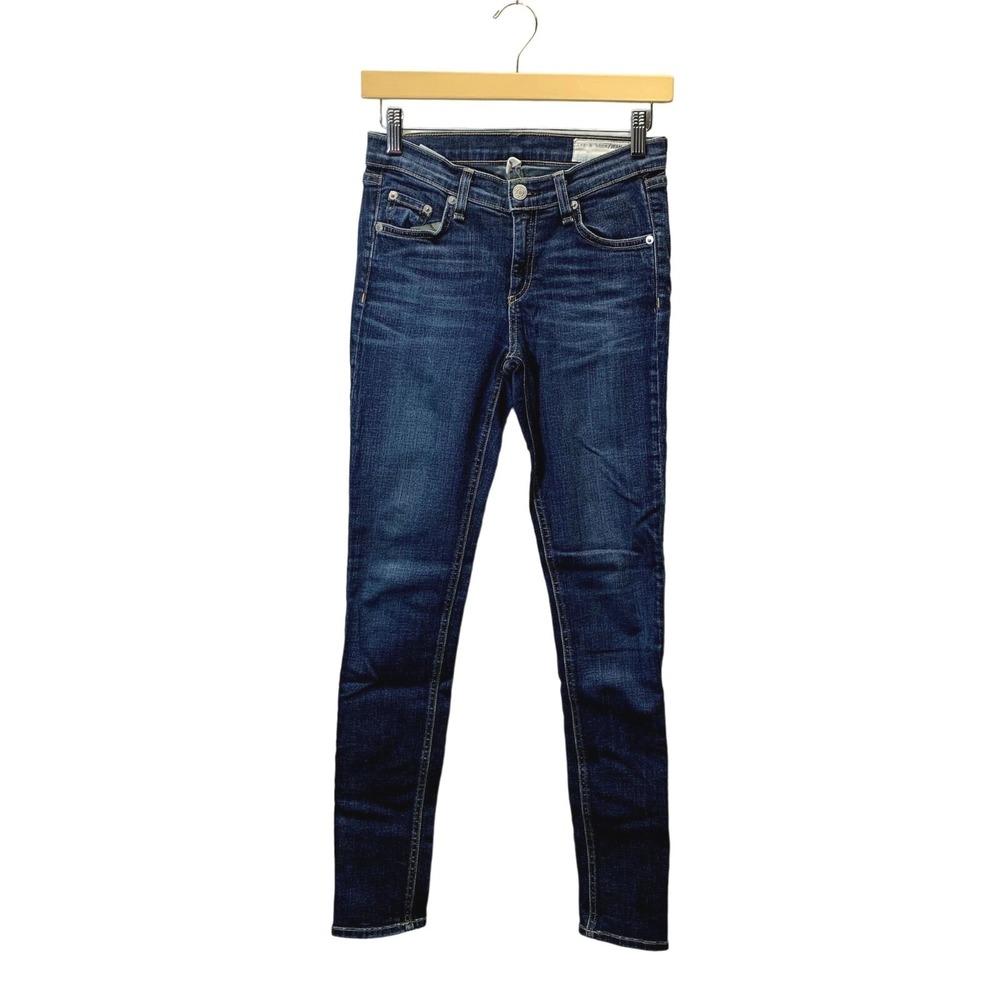 Rag & Bone Wonderland Skinny Jeans Womens Size 26 Mid Rise Dark Wash Blue Denim